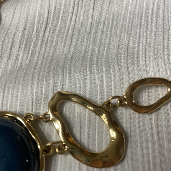 Cute Gold and Blue Necklace - Picture 4 of 4